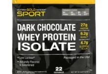 California Gold Nutrition, 스포츠 - 다크 초콜릿 분리유청단백질, 907g(2lb)