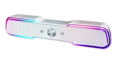 로이체 2채널 멀티미디어 RGB 레인보우 LED 게이밍 사운드바, 화이트에디션, RSB-G5000