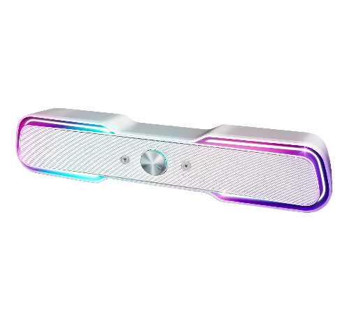 로이체 2채널 멀티미디어 RGB 레인보우 LED 게이밍 사운드바, 화이트에디션, RSB-G5000