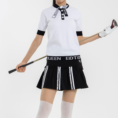 [당일발송] 이글스마인 여성골프웨어 여자골프복 골프 티 티셔츠 라운딩 G단추 백리본