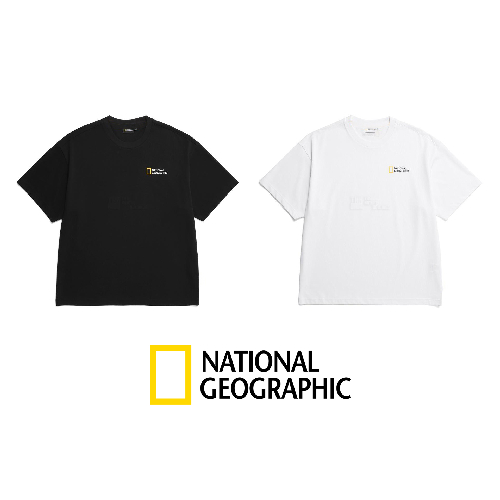이월상품 특가세일 남여공용 네셔널지오그레픽 수피마 로고 반팔 티셔츠
