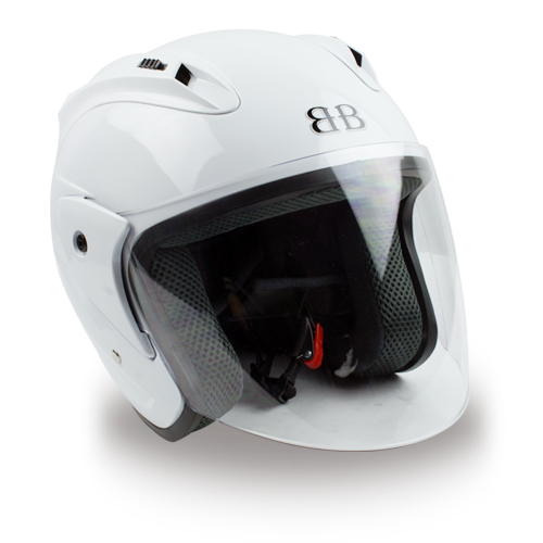 BANCY 오픈페이스 오토바이 헬멧 투명실드 Y-1, 화이트