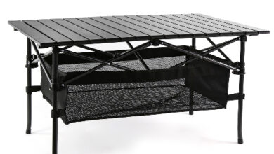 코멧 알루미늄 접이식 캠핑 테이블 대형 블랙