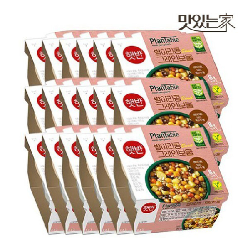 맛있는家 CJ 햇반 플랜테이블 병아리콩 그레인보울 160g x 18개, 160g, 18개