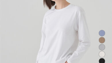 ELLE PARIS 여성 릴렉스핏 긴팔 티셔츠