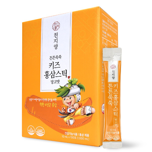 천지양 튼튼쑥쑥 키즈홍삼스틱 망고맛 100포, 1000ml, 1박스