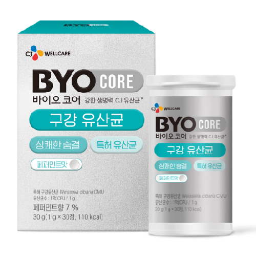 CJ 바이오코어 구강 유산균 페퍼민트 30g, 30정, 1개