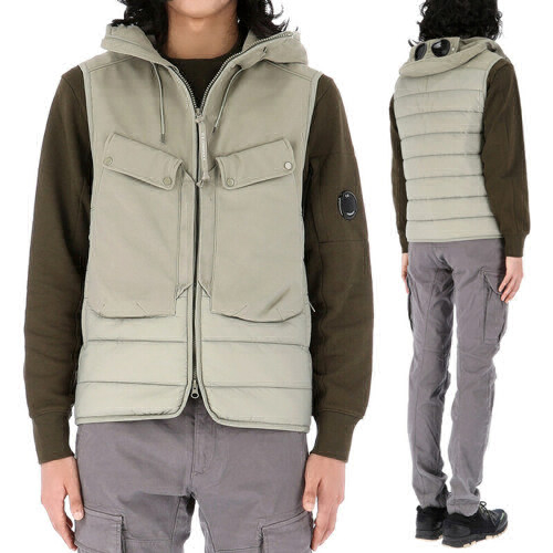 CP COMPANY [명품]23FW CP컴퍼니 고글 후드 오버핏 조끼 패딩 15CMOW018A 335 23FW15CMOW018A335