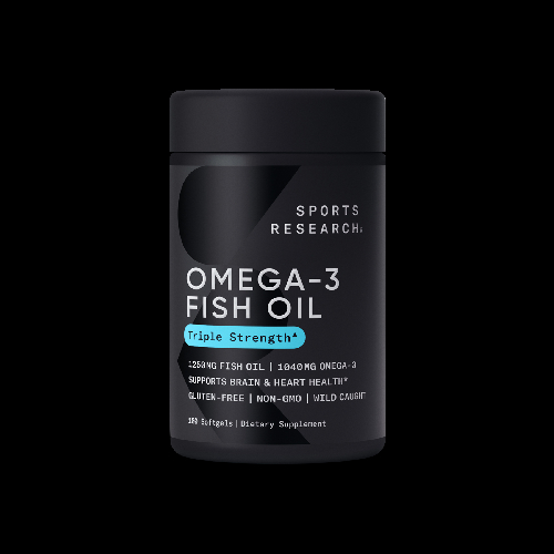 Sports Research 스포츠리서치 Omega-3 Fish Oil 오메가-3 Triple Strength 1,250 mg, 180정, 1개