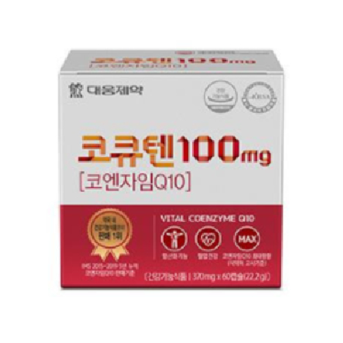 대웅제약 코큐텐 100mg 60캡슐 x 370mg 코엔자임Q10 항산화 혈압감소 2개월분, 1개, 60정