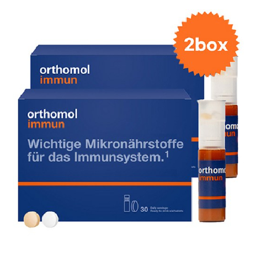 오쏘몰 이뮨 30일 1+1 2박스 orthomol 독일 종합비타민(드링크+정제)