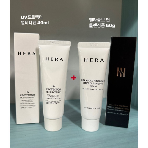 헤라 UV프로텍터 멀티디펜스 40ml + 멜라솔브 딥 클렌징 폼 50g, 1세트