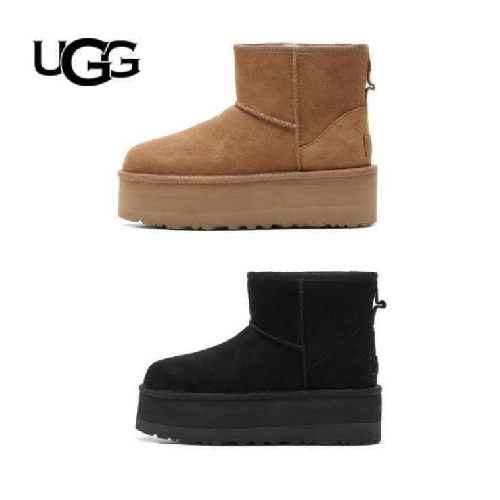 UGG 어그 스웨이드 레더 플랫폼 부츠 클래식 미니 W 체스넛 MINI PLATFORM CHESTNUT 240 1134991-CHE