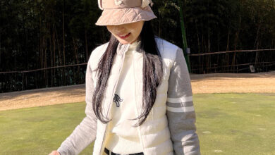 [MM스포츠]여성 겨울 골프 방풍 바람막이 니트 패딩 자켓