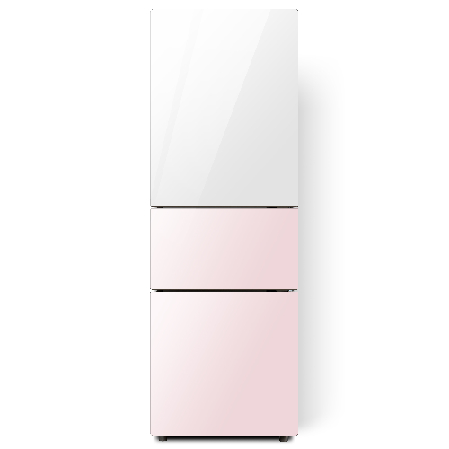 하이얼 글램 글라스 일반형냉장고 방문설치, 화이트 + 핑크, HRB212MDWP