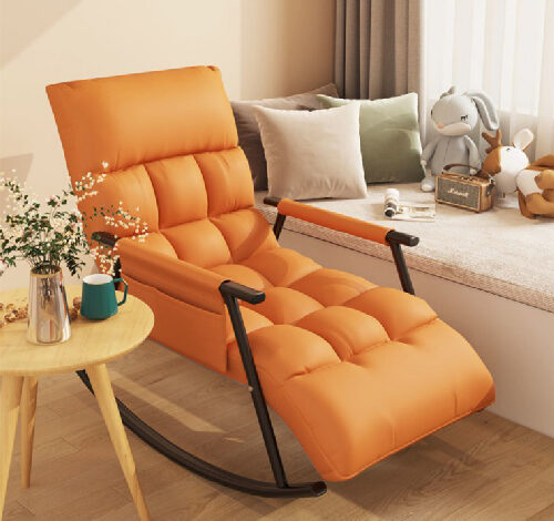 리클라이닝 1인용 리클라이너 눕는 수면의자 접이식, 오렌지, 단일상품