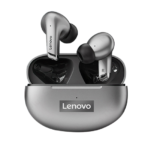 Lenovo LP5 무선 블루투스 하이파이 음악 마이크 스포츠 방수 이어폰, Grey