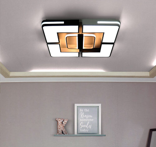 에이스 고급 인테리어 LED 거실등 150W 6500K 주광색 + 3000K 전구색, 블랙+화이트