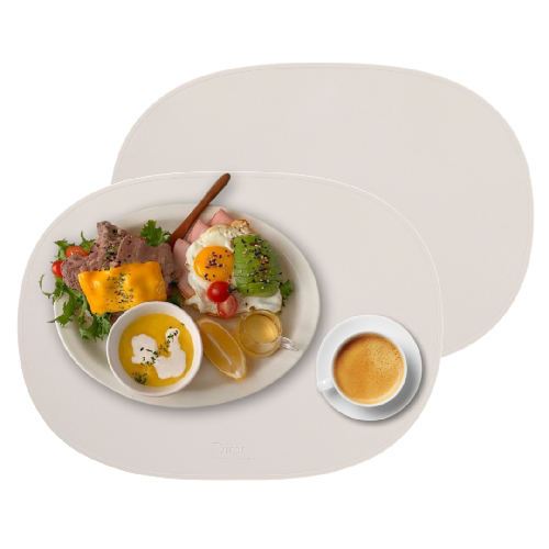 디아르 플래티넘 실리콘 오리지널 식탁 매트, 오트밀베이지, 42.5 x 31 cm, 2개