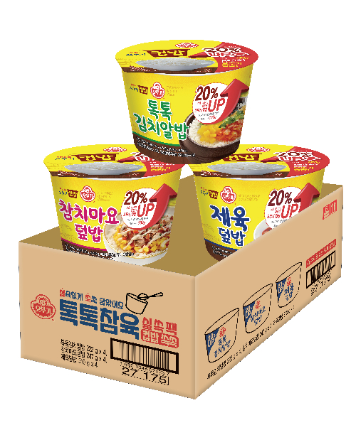 오뚜기 컵밥 톡톡참육 실쏙팩 톡톡김치알밥 4p + 참치마요덮밥 4p + 제육덮밥 4p 세트