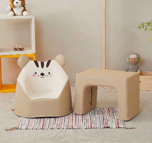 [바른자세] 코코 리에또 캐릭터 아기쇼파 테이블세트 돌아기 안전한 디자인 설계, 랑이 그레이