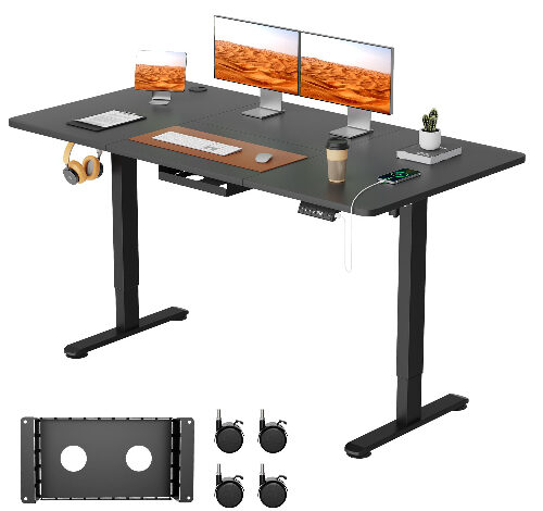 Homall 모션데스크 HE-01 전동 높이조절 스탠딩 책상 공부 사무 게임용 조절 스탠드 테이블