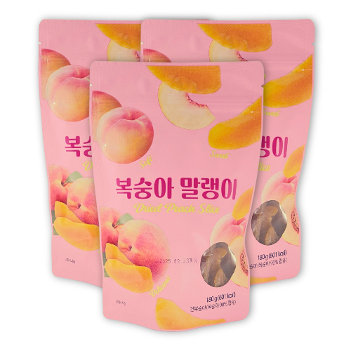 너츠온마켓 복숭아 말랭이, 3개, 180g