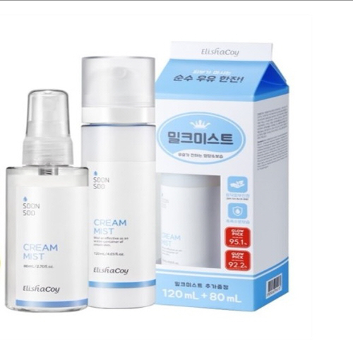 (유통임박DC상품)엘리샤코이 순수 우유 크림 미스트120ml+80ml, 1세트, 200ml