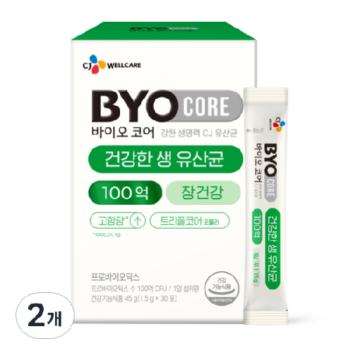 CJ 바이오코어 건강한 생유산균 100억 30p, 45g, 2개