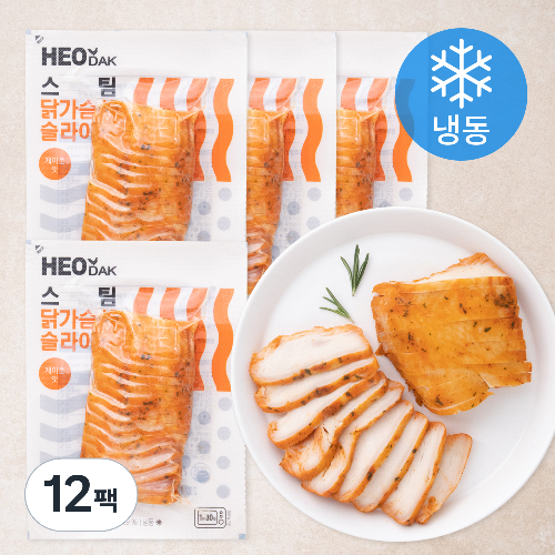 [로켓프레시] 허닭 스팀 닭가슴살 슬라이스 케이준맛 (냉동), 100g, 12팩
