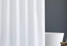 프리미엄 패브릭 방수 샤워 커튼 화이트 90g 180 x 180 cm, 1개, 화이트