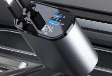 LUMANOKI 동시4대충전 릴타입 차량용 고속충전기, PT-SX16-2(애플+C타입), 단일색상