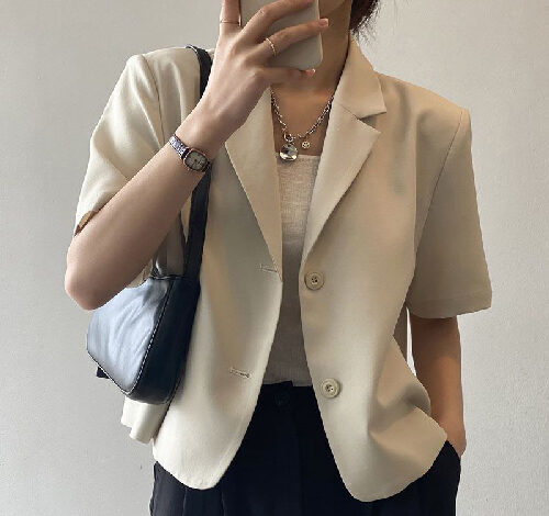 모몰라티 여성 베이직 여름 반팔 자켓+양말