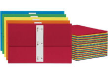 Oxford 2 포켓 폴더프롱 포함 125개의 메가 박스 질감이 있는 종이 폴더 파란색 글자 크기 학교 및 교사 용품 필수품 목록57719