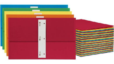 Oxford 2 포켓 폴더프롱 포함 125개의 메가 박스 질감이 있는 종이 폴더 파란색 글자 크기 학교 및 교사 용품 필수품 목록57719