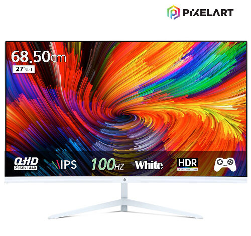 픽셀아트 PIXELART PAQ2710W 화이트 100Hz QHD IPS 27형 모니터 무결점, mm1mm, 단일상품