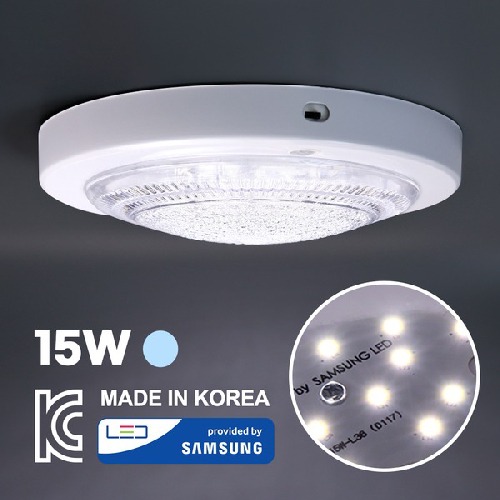 LED 원형 현관 계단 복도 베란다 15W 건식 센서등