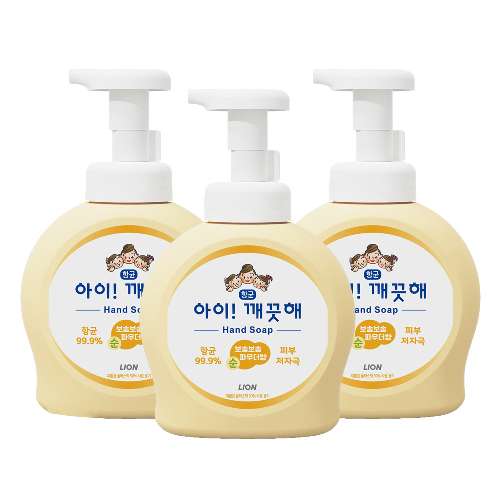 아이깨끗해 항균 폼 핸드솝 순 보송보송 파우더향, 490ml, 3개