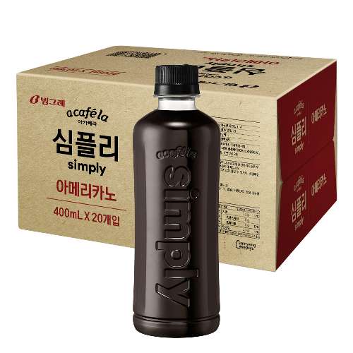 아카페라 심플리 아메리카노 무라벨, 400ml, 20개