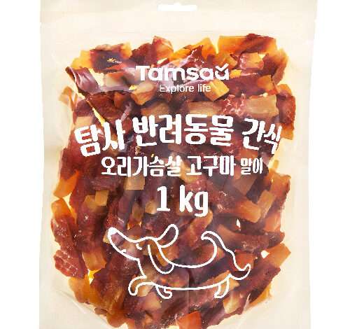 탐사 반려동물 간식 오리가슴살 고구마 말이, 1kg, 1개